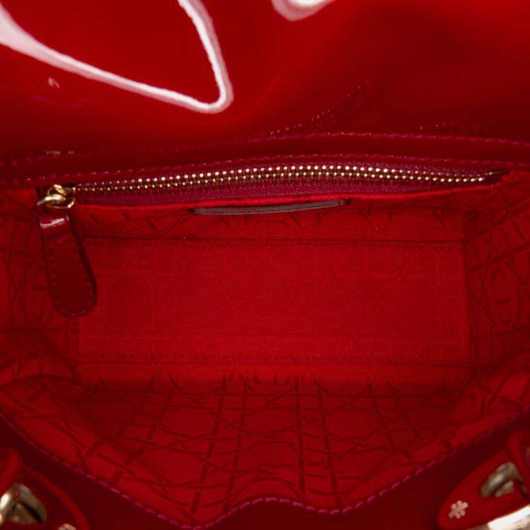 مملوكة مسبقًا Dior Red Mini Patent Cannage Lady Dior