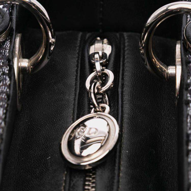 Pre Owned Dior Black Medium Velvet and Canvas Lady Dior