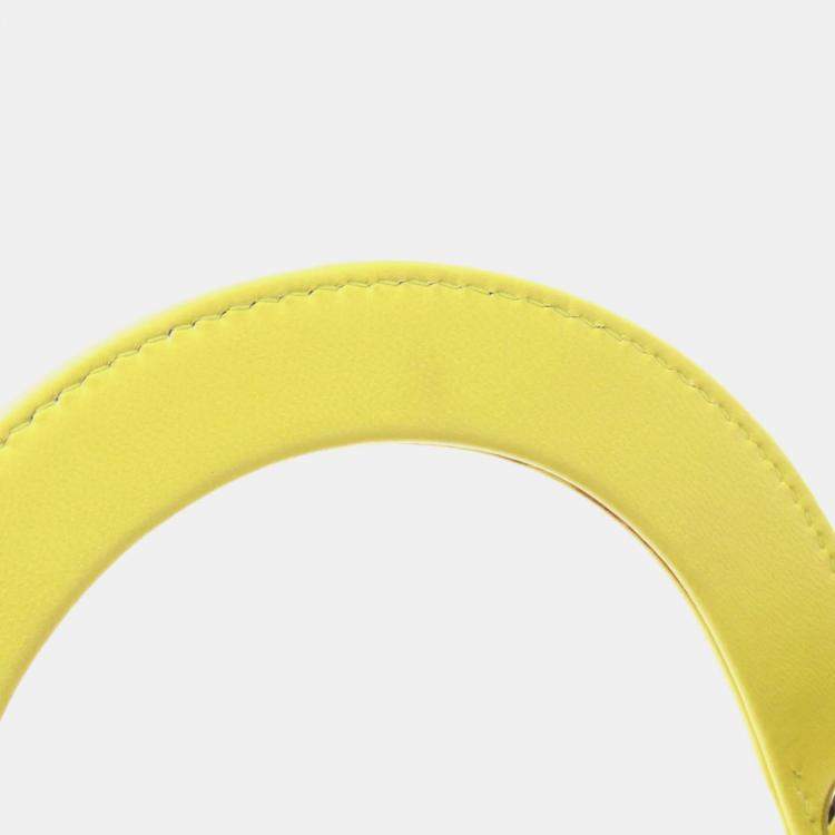 Pre Owned Dior Lady Dior Yellow Leather Shoulder Bag