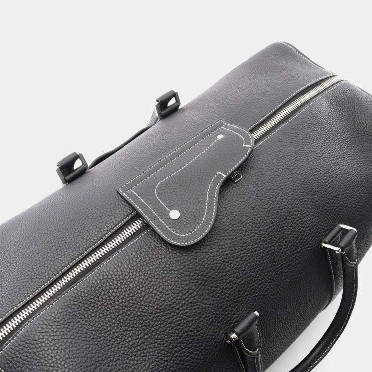 Pre Owned Dior Rango 50 Black Leather Boston Bag