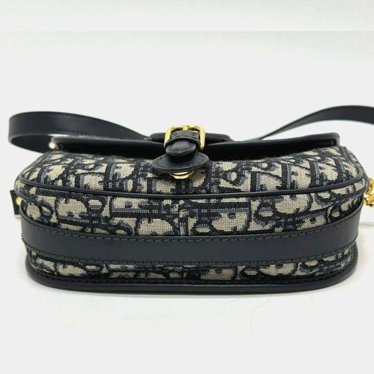 Pre Owned Dior Caro Cannage Grey Leather Shoulder Bag