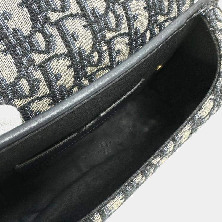Pre Owned Dior Caro Cannage Grey Leather Shoulder Bag