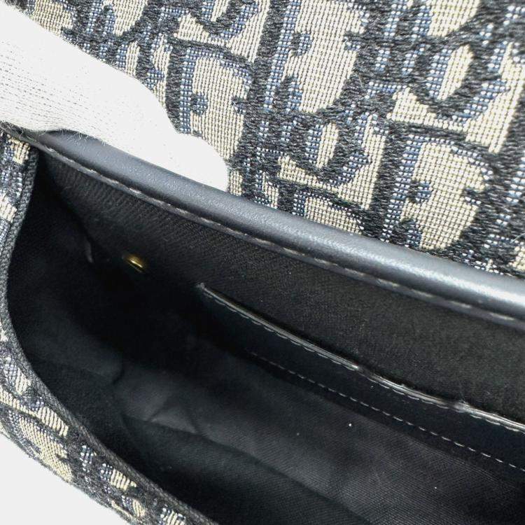 Pre Owned Dior Caro Cannage Grey Leather Shoulder Bag