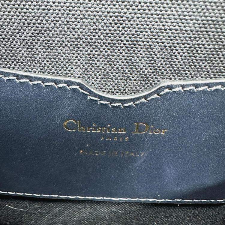 Pre Owned Dior Caro Cannage Grey Leather Shoulder Bag