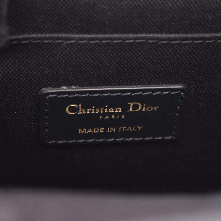 Pre Owned Dior Navy Blue Oblique Canvas Satchel