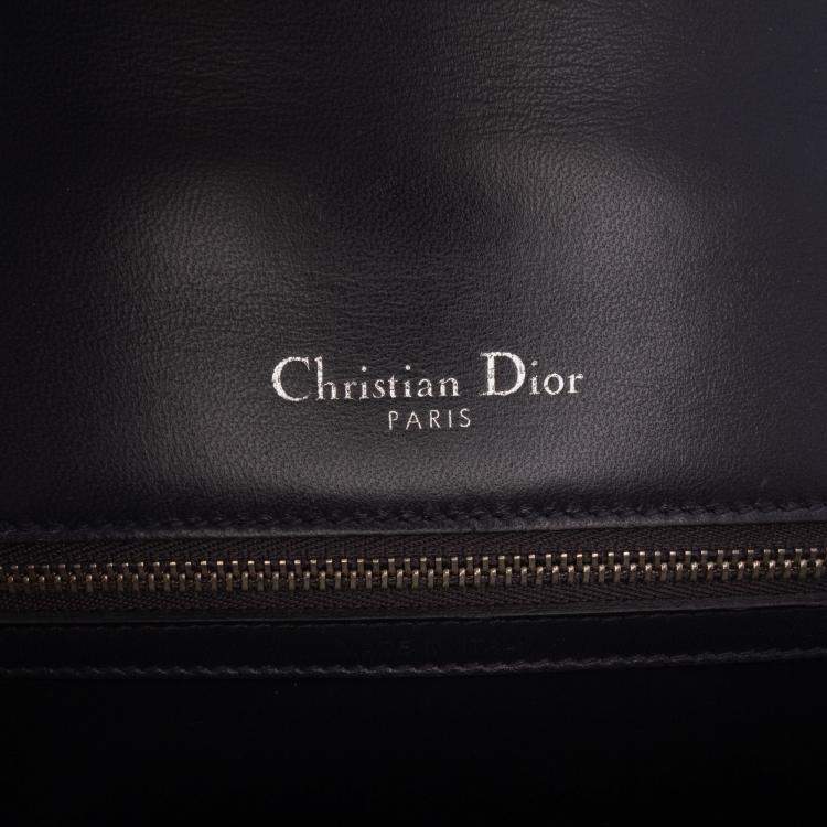 Pre Owned Dior Pink Medium Metallic Patent Microcannage Diorama Flap