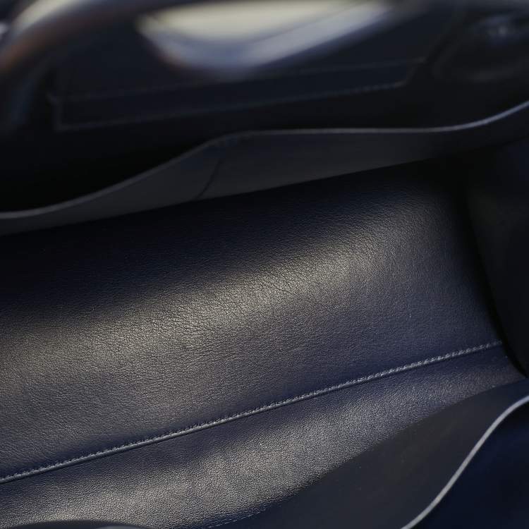 Pre Owned Dior Navy Blue Leather Medium Diorever Tote