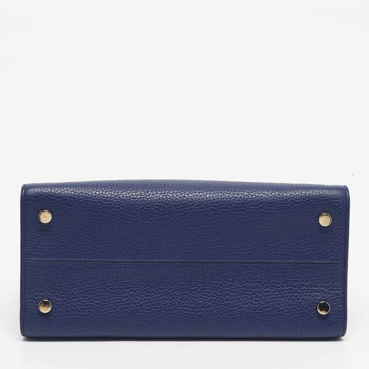 Pre Owned Dior Navy Blue Leather Medium Diorever Tote