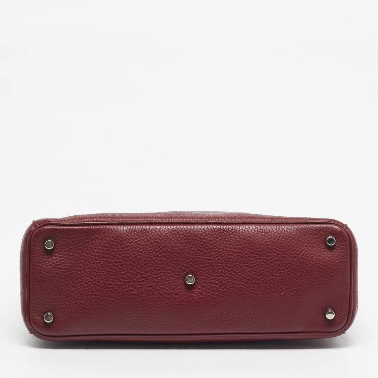 Pre Owned Dior Red Leather Medium Diorissimo Shopper Tote