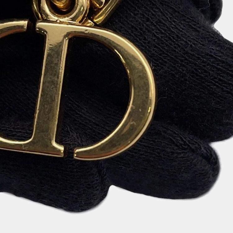 Pre Owned Dior Caro Black Leather Wallet