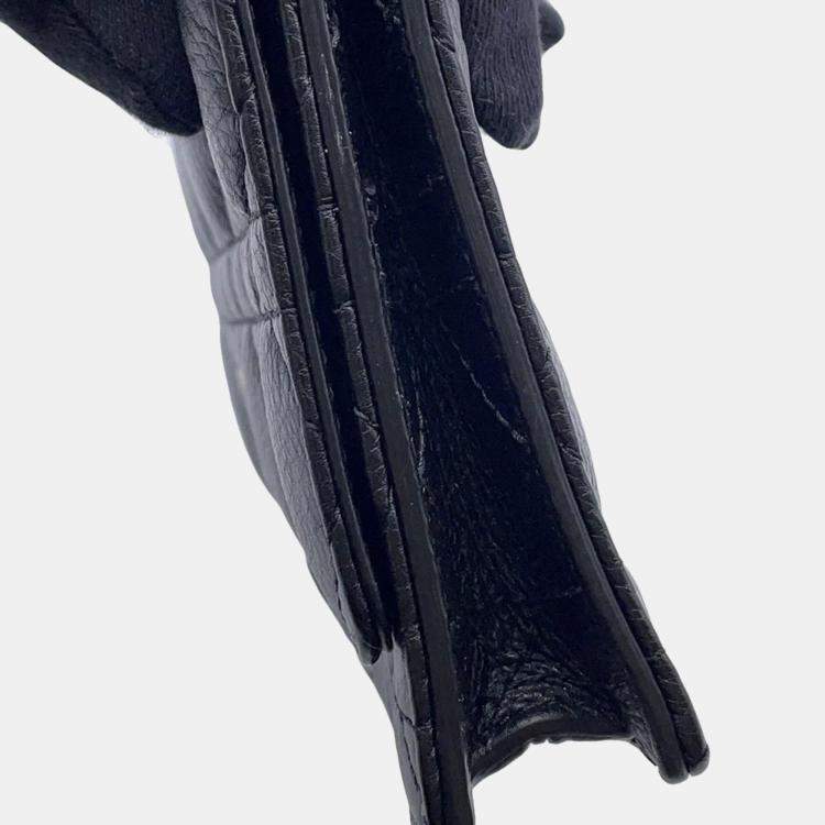 Pre Owned Dior Caro Black Leather Wallet