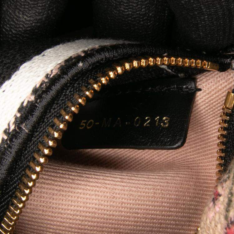 Pre Owned Dior Beige Brown Mini Embroidered Canvas Mille Fleurs Lady D Lite