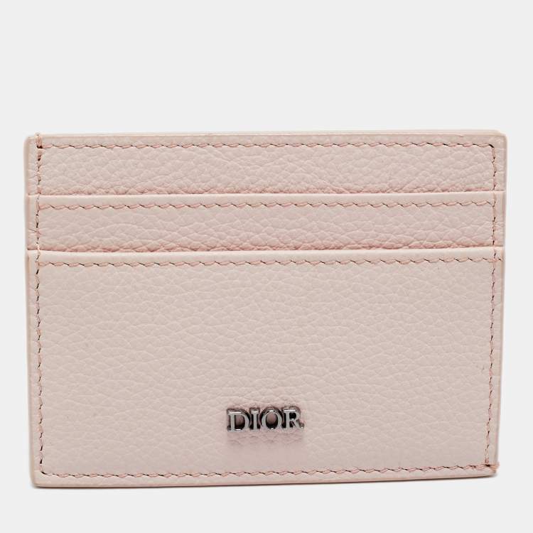 مملوكة مسبقًا Dior Pink Grained Leather Card Holder
