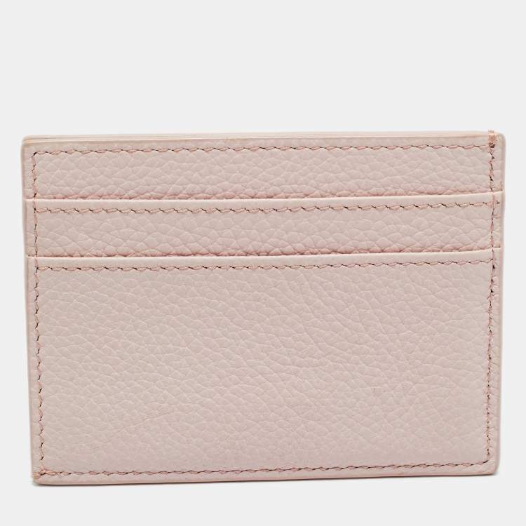 مملوكة مسبقًا Dior Pink Grained Leather Card Holder