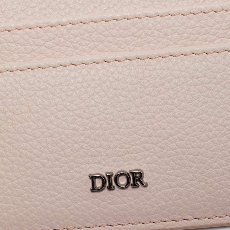 مملوكة مسبقًا Dior Pink Grained Leather Card Holder