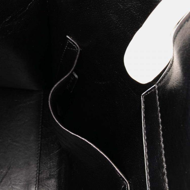 Pre Owned Dior Black Medium Crinkled Calfskin Diorever Satchel