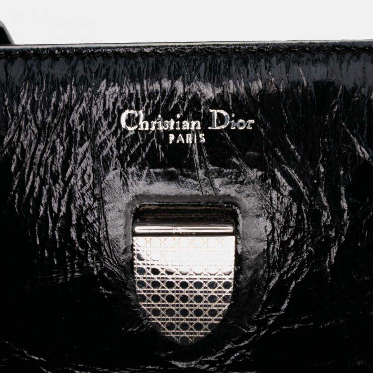 Pre Owned Dior Black Medium Crinkled Calfskin Diorever Satchel