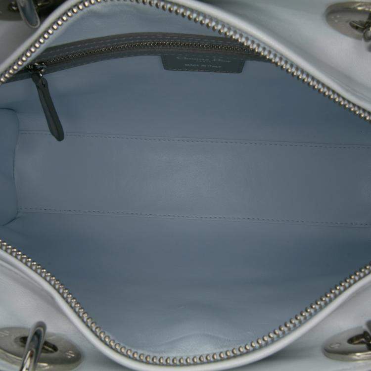 Pre Owned Dior Pink Large Bicolor Lambskin Cannage Lady Dior
