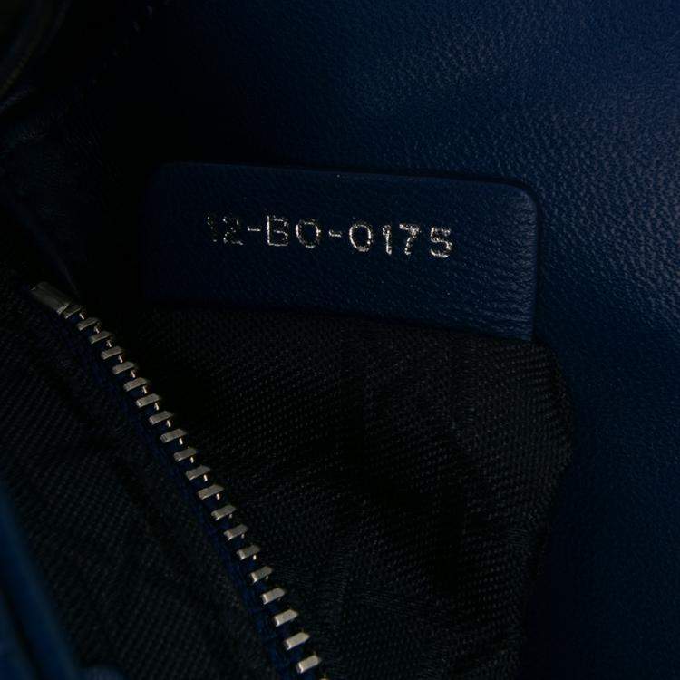 Pre Owned Dior Mini Lambskin Blue Cannage Lady Dior