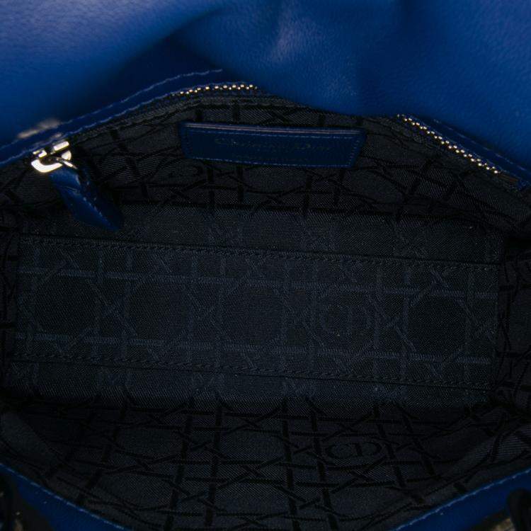 Pre Owned Dior Mini Lambskin Blue Cannage Lady Dior