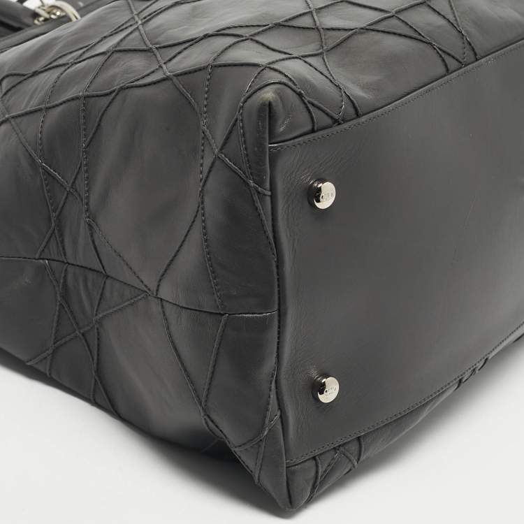 Pre Owned Dior Grey Cannage Leather Granville Tote