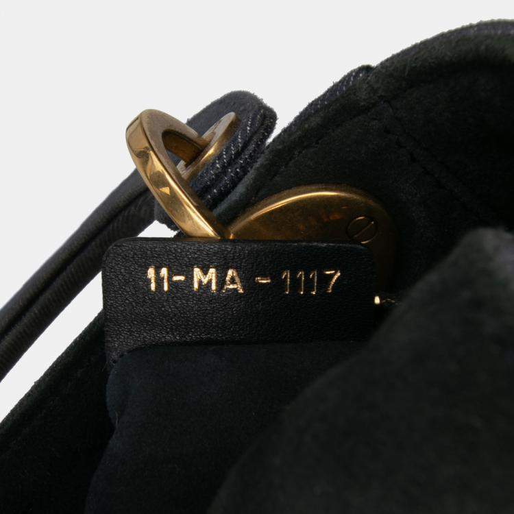 Pre Owned Dior Blue Mini Denim Embroidered Lady Dior