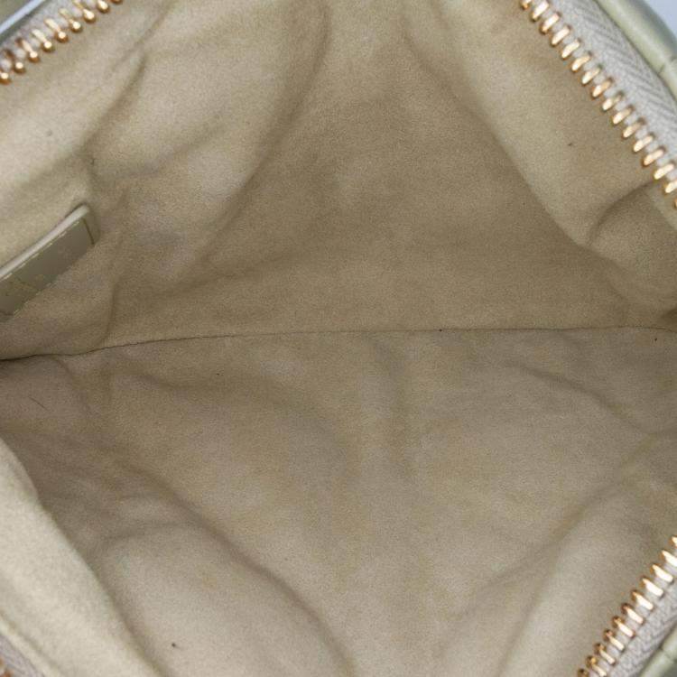 Pre Owned Dior Caro Mini Green Calfskin Macrocannage Leather Shoulder Bag