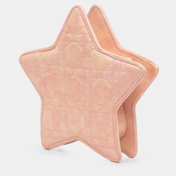 Pre Owned Dior Kids Star Pink Cannage Lambskin Crossbody Bag