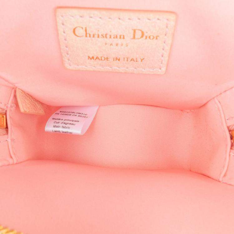 Pre Owned Dior Kids Star Pink Cannage Lambskin Crossbody Bag