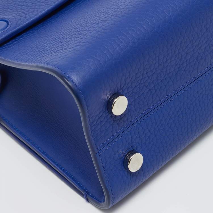 Pre Owned Dior Blue Leather Mini Diorever Top Handle Bag