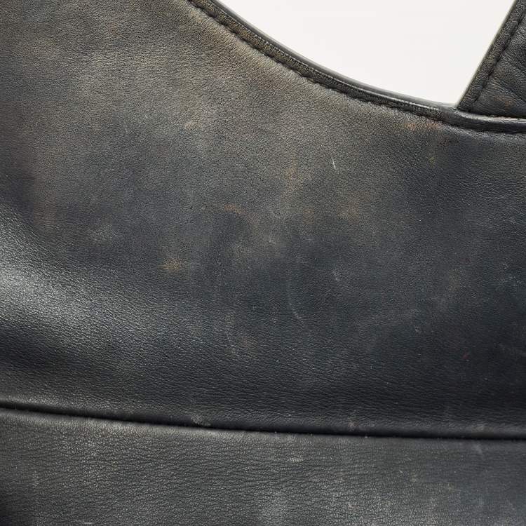 Pre Owned Dior Dark Grey Leather Saddle Bag