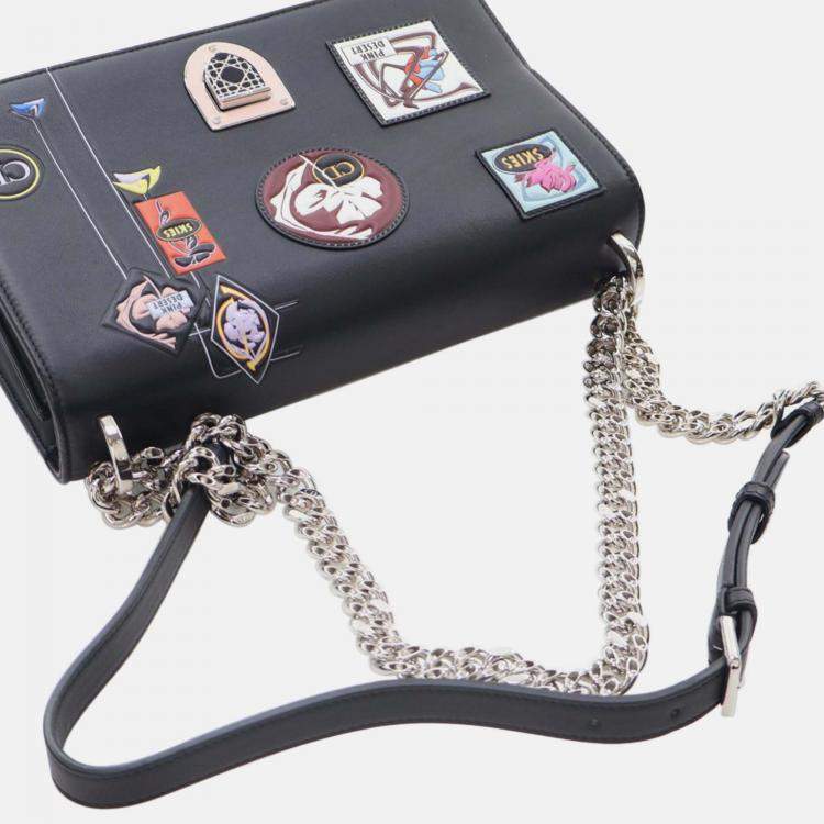Pre Owned Dior Black Medium Calfskin Paradise Diorama Flap