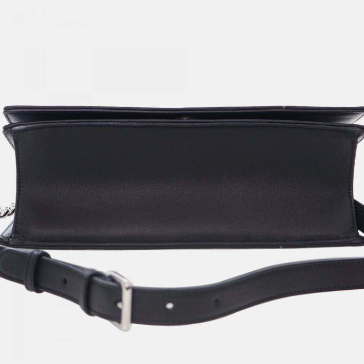 Pre Owned Dior Black Medium Calfskin Paradise Diorama Flap