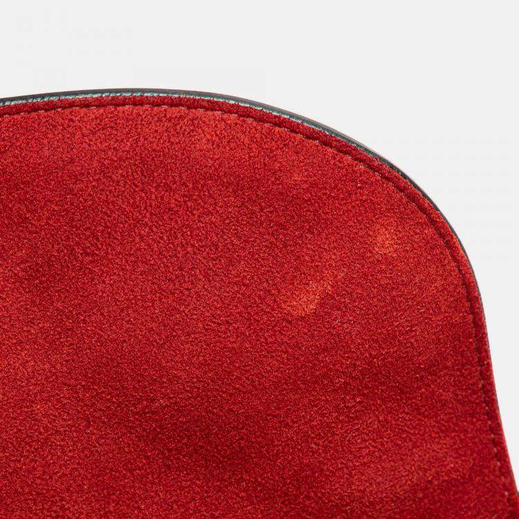 Pre Owned Dior Red Medium Lambskin Cannage Studded Supple Lady Dior