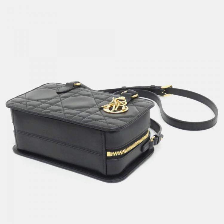 Pre Owned Christian Dior Black Cannage Leather Handbag