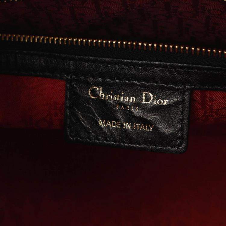 Pre Owned Christian Dior Lady Large Black Cannage Leather Handbag