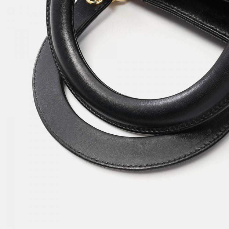 Pre Owned Christian Dior Lady Large Black Cannage Leather Handbag