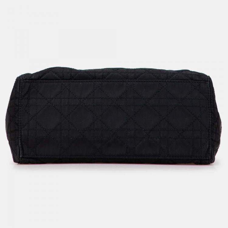 Pre Owned Dior Black Medium Nylon Cannage Lady Dior