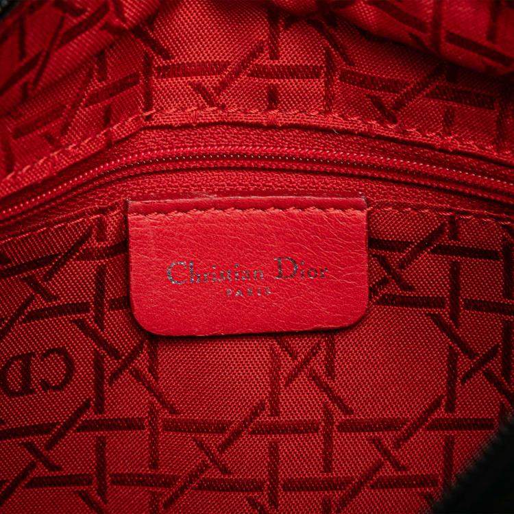 Pre Owned Dior Black Medium Nylon Cannage Lady Dior