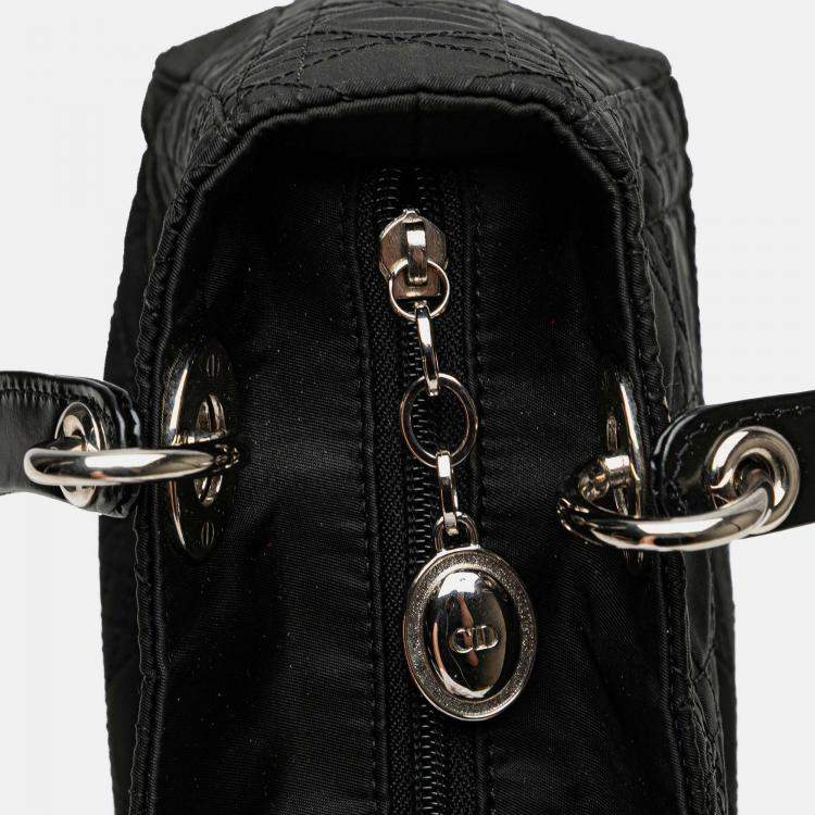 Pre Owned Dior Black Medium Nylon Cannage Lady Dior