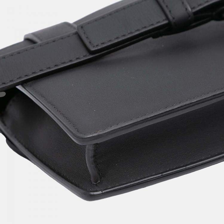 Pre Owned Dior Black Ultramatte Saddle Belt Bag