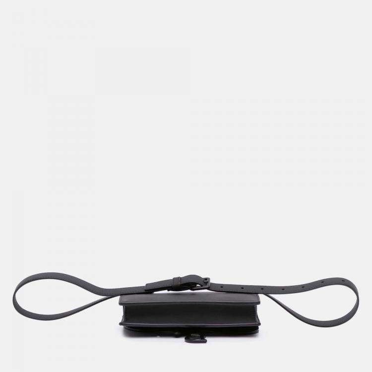 Pre Owned Dior Black Ultramatte Saddle Belt Bag