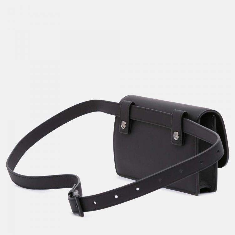 Pre Owned Dior Black Ultramatte Saddle Belt Bag