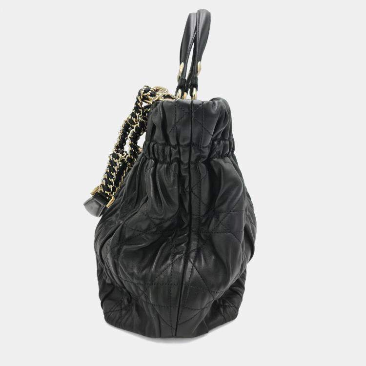 Pre Owned Dior Quilted Cannage Leather Delices Gaufre Tote