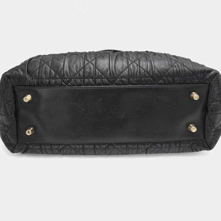 Pre Owned Dior Quilted Cannage Leather Delices Gaufre Tote