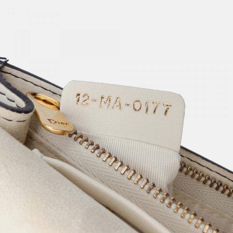 Pre Owned Dior Cream Studded Calfskin Cannage Lady Dior Wallet on Chain
