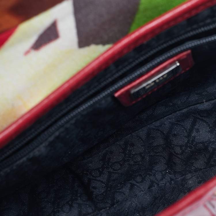 Pre Owned Dior Multicolor Fabric Limited Edition 0706 Saddle Bag