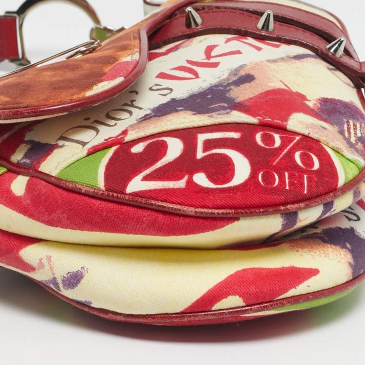 Pre Owned Dior Multicolor Fabric Limited Edition 0706 Saddle Bag