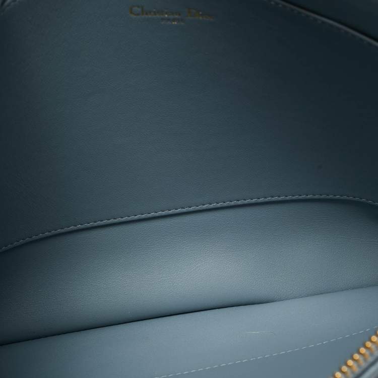 Pre Owned Dior Cloud Bue Cannage Leather Large Caro Daily Pouch