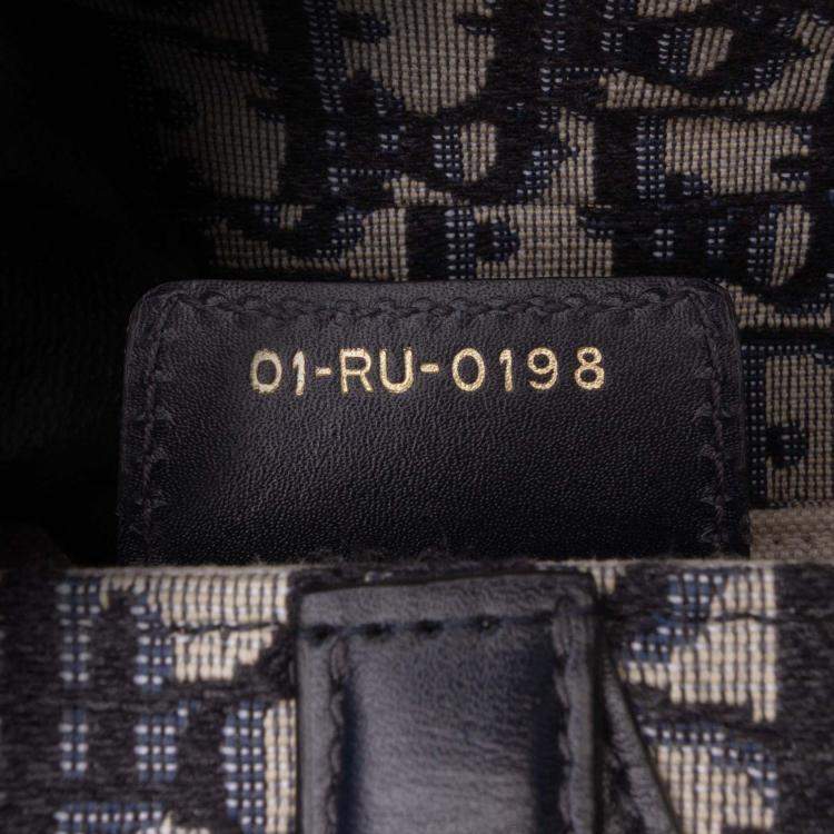 Pre Owned Dior Blue Oblique Canvas Saddle Bag